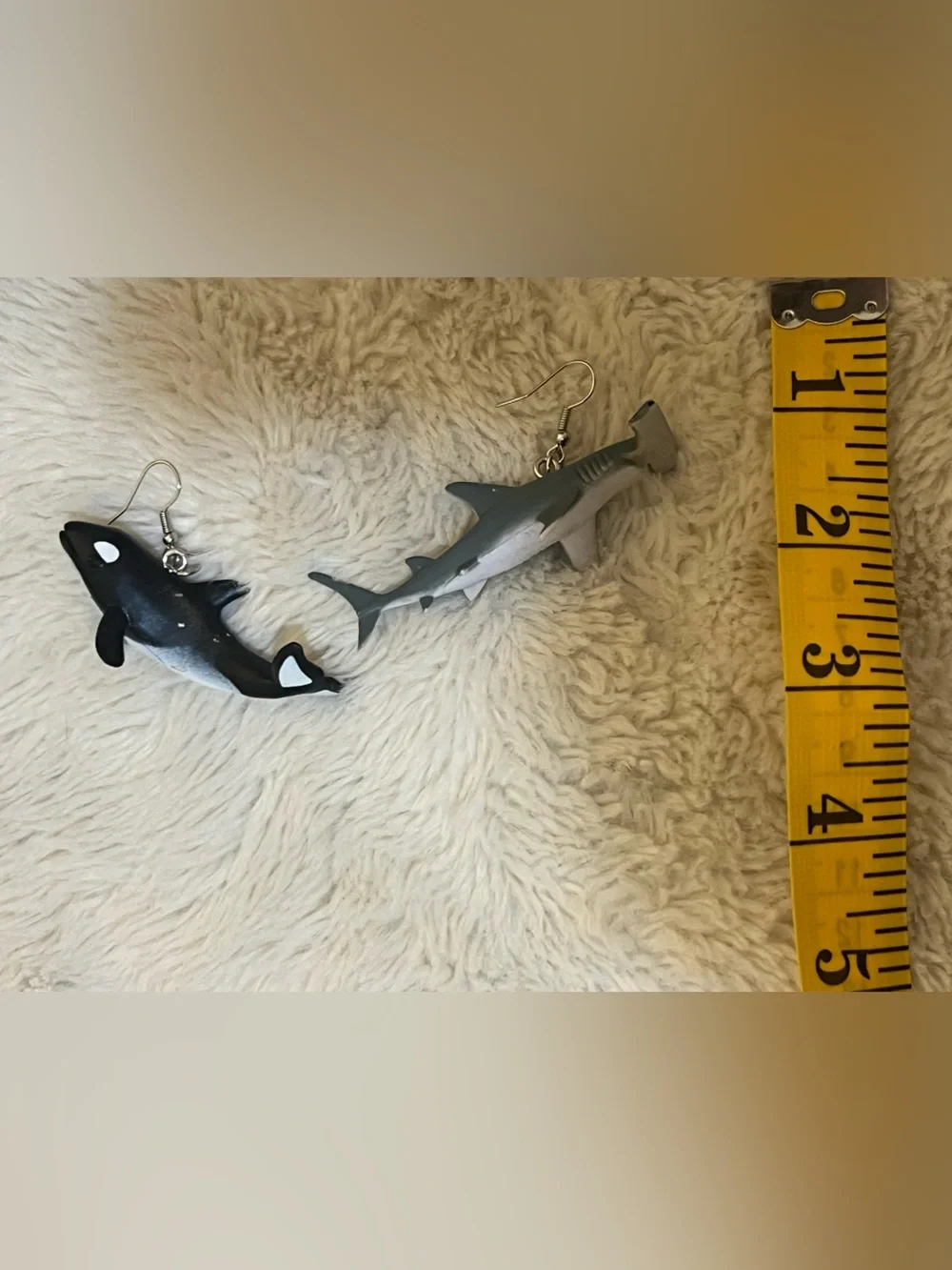 SHARK WEEK earrings! Miniature Orca & Hammerhead shark earrings